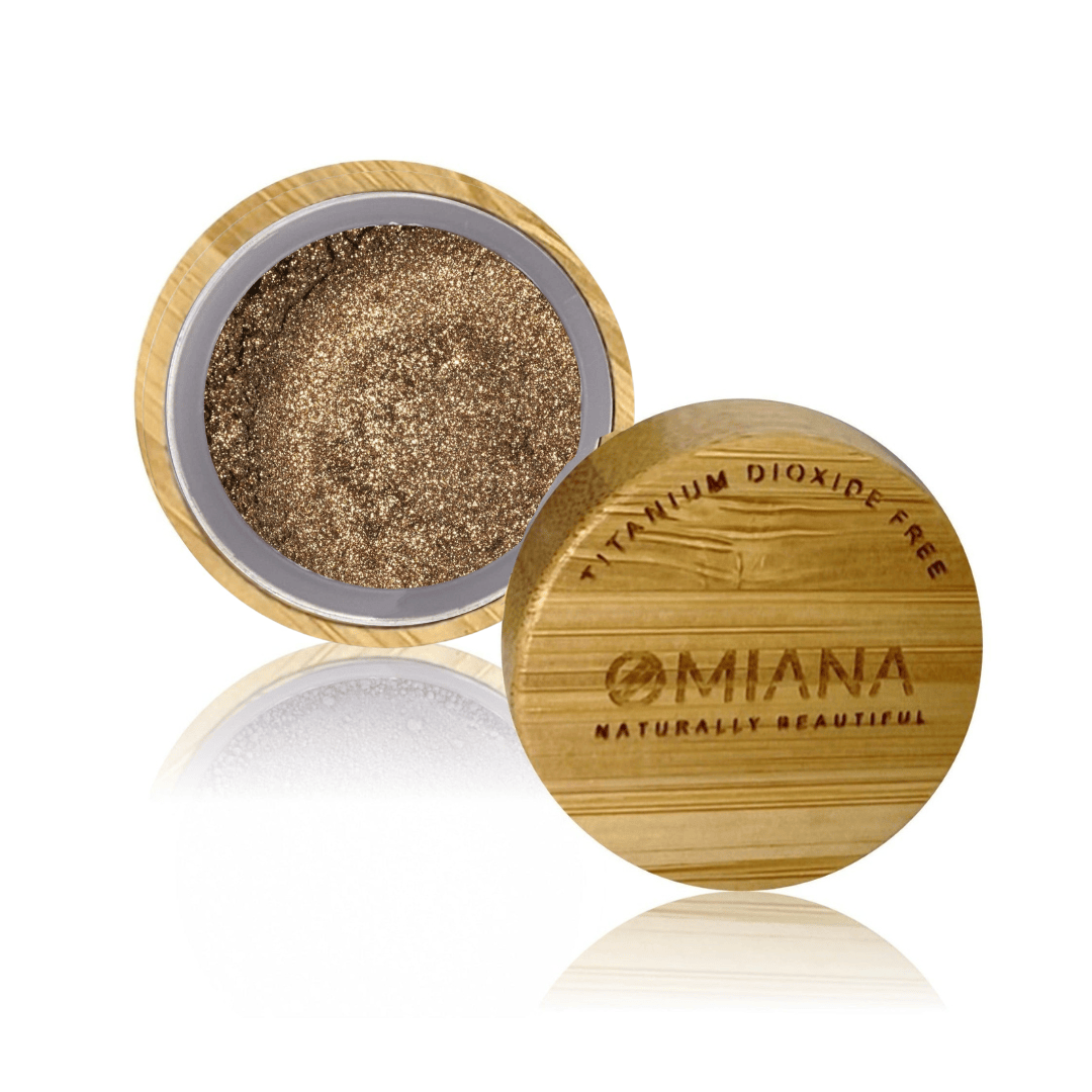 Omiana Beauty Eyeshadow Golden Olive Shimmer Loose Powder Two-Ingredient Shimmer Eyeshadow - No Titanium Dioxide, Zinc Oxide, Clay, & More!