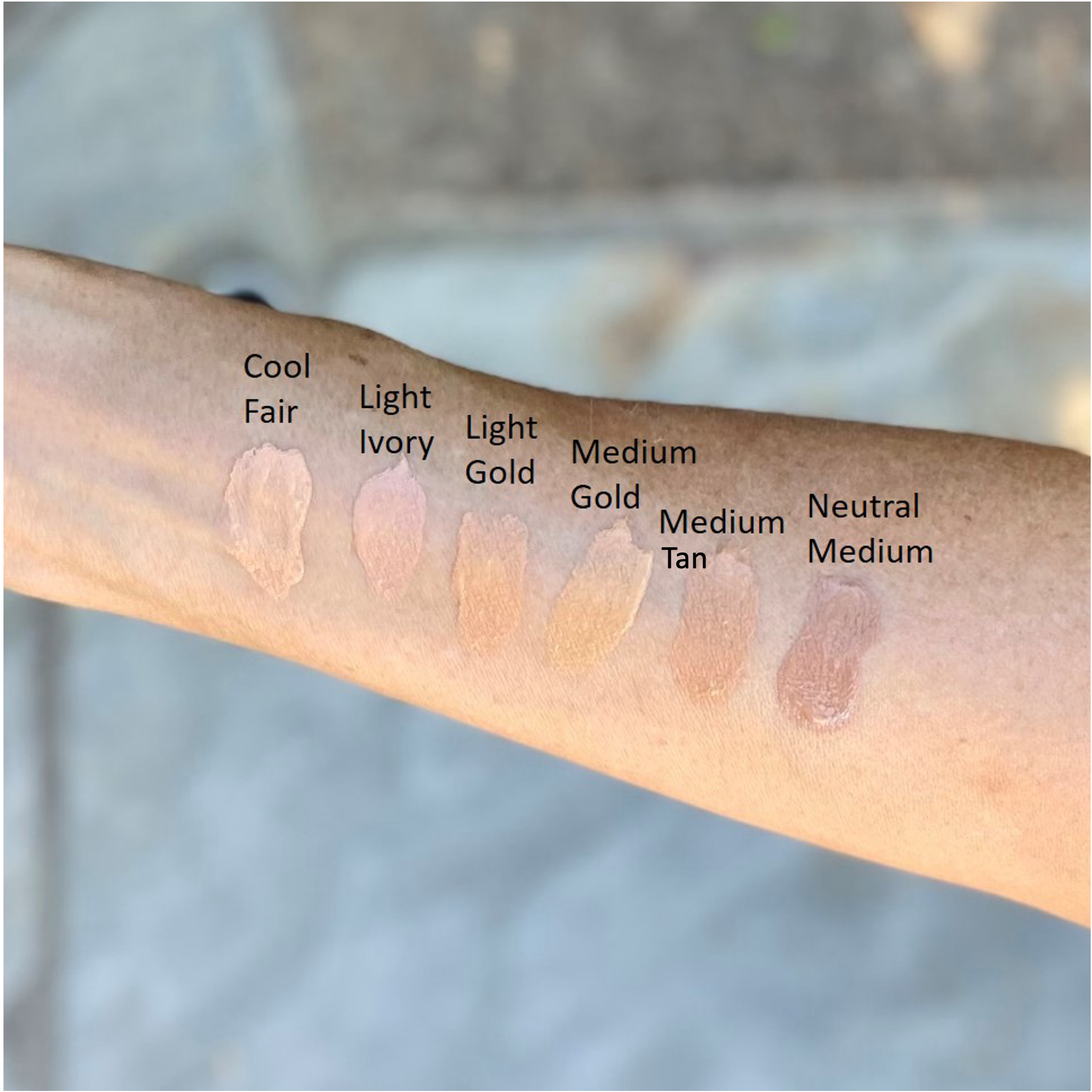 Natural Tinted Moisturizer Makeup Swatches on Arm Omiana makeup