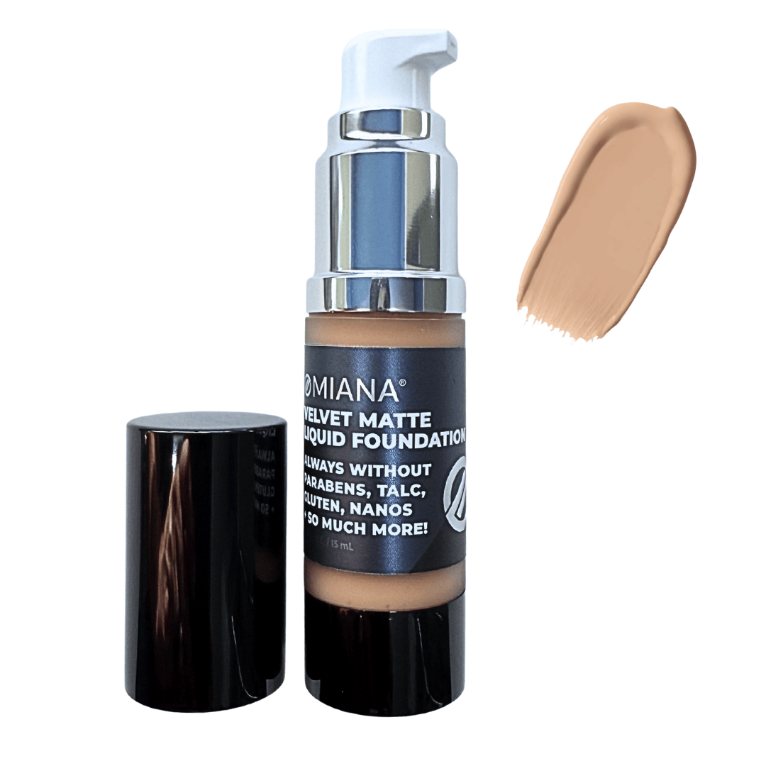 Omiana Natural Cosmetics Foundation All Natural Velvet Matte Liquid Foundation - Mica-Free & More!