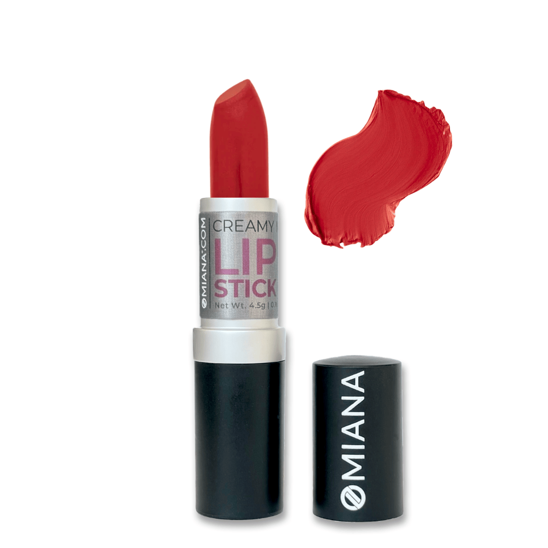 Omiana Natural Cosmetics Lipstick Famously Red Creamy Mineral Lipstick - Titanium Dioxide-Free + Mica-Free Options!