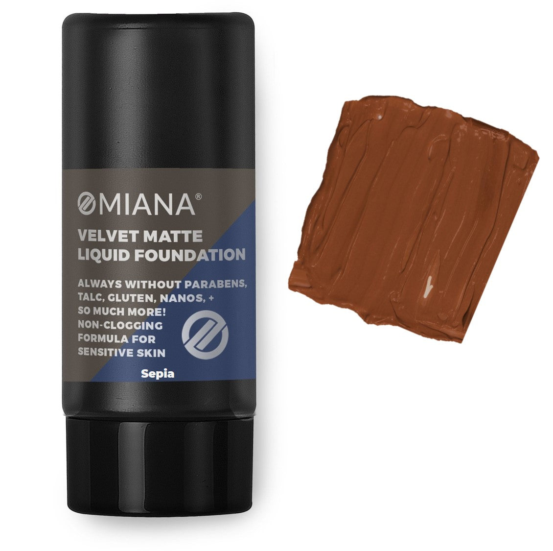 Omiana Velvet Matte Liquid Mineral Foundation - Sepia